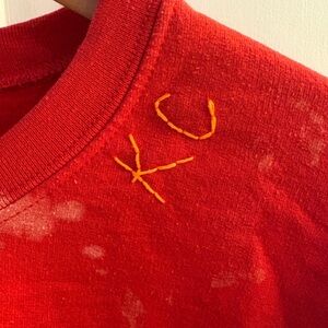 Park Barrett Sweatshirt in Red Cloud with Orange “KC” Embroidery